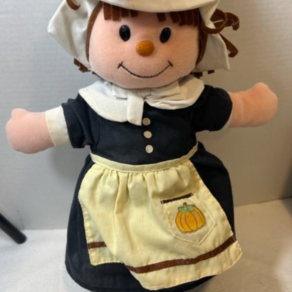 VTG 1996 Thanksgiving Pilgrim Girl Plush Doll 17" - Picture 6 of 11